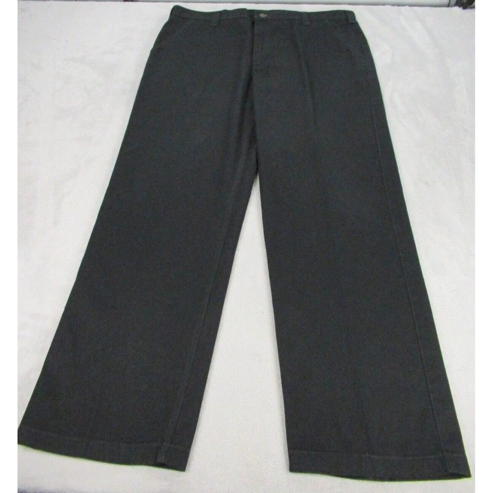 Carhartt Pants Men 42x32 Black Slacks Zip Fly Straight Twill Work Chino B290
